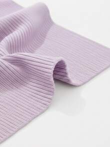 Conjunto de 2 piezas, top halter de punto, espalda descubierta, tirantes ajustables y falda con abertura en la pierna, vestido de punto Casual ajustado espalda descubierta con Strech para Mujer - Lila Púrpura - Ver 4