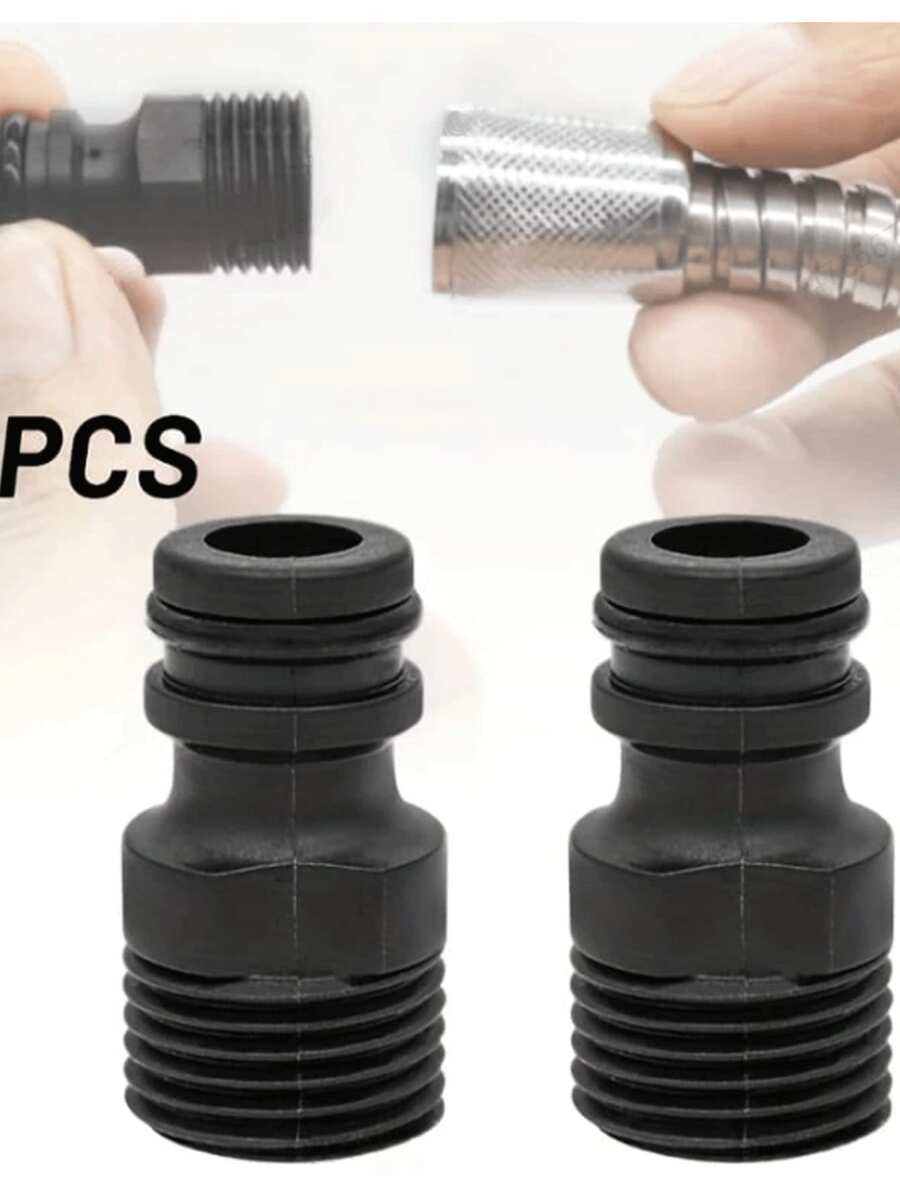 2 piezas Conectores rápidos de 1/2" BSP para manguera de jardín, piezas del sistema de riego de jardín, adaptador roscado para grifo - A - Ver 1