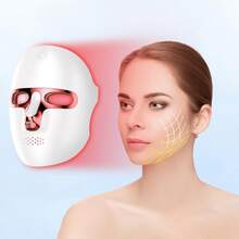 7-Color LED Beauty Mask For Women, USB Rechargeable With Touch S  Creen, Portable Multi-Functional, Ideal Valentine's Day Gift For Girlfriend & Female Friends - Facial Skincare Tool - Mặt nạ cổ 01 - Xem 5