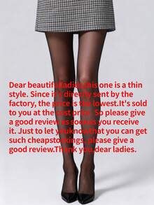 20D 女士超薄黑色连体紧身裤，超薄裆部设计，高腰长筒袜，加固鞋口 - 黑色 - 查看 8