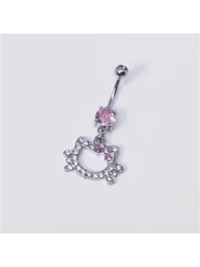 (正版授权)SANRIO 1件装 Hello Kitty 肚脐环 - Y2K 时尚合金肚脐饰品,饰有粉色水晶 - 时尚女士身体配饰 - 理想的生日和情人节礼物 - 彩色 - 查看 17
