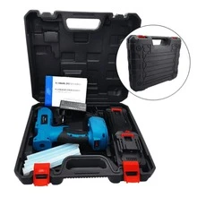 Pistola De Cola Quente Sem Fio Profissional + 2 Baterias 21v Recarregáveis – LWJ265 - Azul - Visão 3