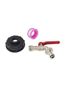 1pc S60X6 Threaded IBC Tank 1000L Quick Connect Alloy Water Faucet Adapter, Metal And Plastic Garden Hose Connector - A - View 5