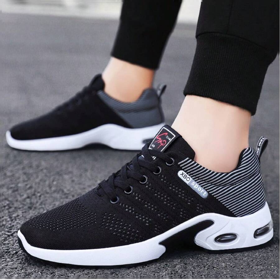 2026 Spring Breathable Cushion Casual Shoes For Men, Men's Shoes, Casual Shoes, Sports Shoes, Running Shoes, Multiple Colors Available - 灰色 - 查看 1