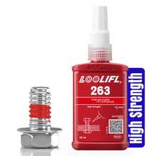 263 红色厌氧螺纹锁固胶 50ml，高强度防松螺丝胶，快速固化螺纹锁固剂密封剂，防水防震，适用于汽车、机械、电子及日常维修场景中的金属螺丝、螺栓、螺母。 - 50ml 263膠水 - 查看 11