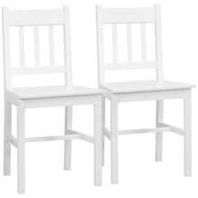 Set Of Two Solid Wood Dining/Kitchen Chairs, Dimensions: 41 Cm X 46.5 Cm X 85.5 Cm, White - White - View 9