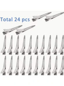 5.5厘米 24个装 蓬松发根夹 美发沙龙专业金属发夹 发卡夹 DIY工具 美发配件，美发造型工具 - 彩色 - 查看 3