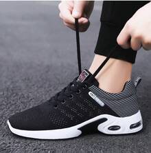 2026 Spring Breathable Cushion Casual Shoes For Men, Men's Shoes, Casual Shoes, Sports Shoes, Running Shoes, Multiple Colors Available - 灰色 - 查看 2