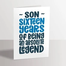 1pc Son 16th Birthday Card For Son - 16 Years Of Being An Absolute Legend - 18*13cm - View 5