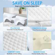 Memory Foam Pillows - 白色 - 查看 4