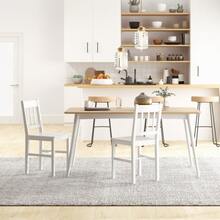Set Of Two Solid Wood Dining/Kitchen Chairs, Dimensions: 41 Cm X 46.5 Cm X 85.5 Cm, White - White - View 4