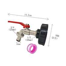 1pc S60X6 Threaded IBC Tank 1000L Quick Connect Alloy Water Faucet Adapter, Metal And Plastic Garden Hose Connector - A - View 7