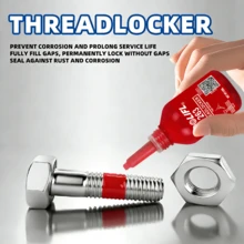 263 红色厌氧螺纹锁固胶 50ml，高强度防松螺丝胶，快速固化螺纹锁固剂密封剂，防水防震，适用于汽车、机械、电子及日常维修场景中的金属螺丝、螺栓、螺母。 - 50ml 263膠水 - 查看 12