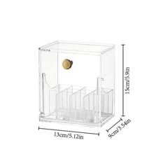 1个可调节透明亚克力化妆刷收纳盒 - 带隔层的梳妆台收纳盒，免钻孔设计 - 查看 8