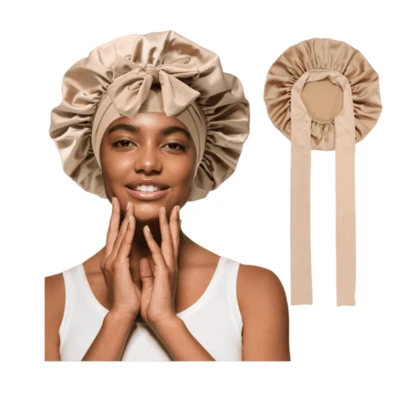 1pc Luxurious Satin Silk Bonnet Features An Adjustable Strap, A Must-Have For Nighttime Hair Care. It Gently Cares For Your Hair, Softly Conforming To Your Scalp, And Is Perfectly Suited For Natural Long Hair, Curly Hair, Or Braids. Stylish And Comfortable, This Unisex Nighttime Hair Care Product Keeps Your Hair Healthy All Night Long. A Premium Bathroom Accessory And A Beauty Travel Essential. A Perfect Valentine's Day Gift.