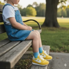 tenis Casuales choclo Niños Niñas unisex uso facil rojo lona de Moda con Agujeros Transpirables 17-21mx PANAM Zapatos de Lona Bajos para Niños rosa amarillo casual - Amarillo - Ver 2