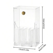 1个可调节透明亚克力化妆刷收纳盒 - 带隔层的梳妆台收纳盒，免钻孔设计 - 查看 7