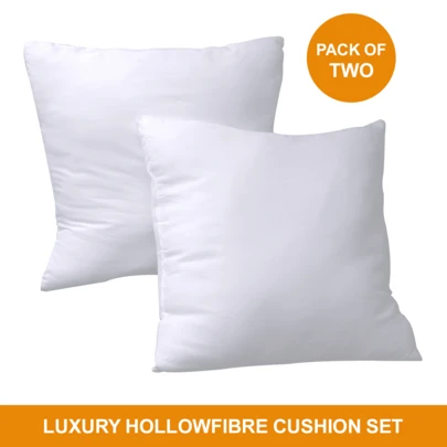 Pack Of 2 Cushion Inserts - Square 45cm X 45cm Cushion Pads - Cushion Fillers 18 X 18 Inches - White Cushion Inners For Sofas Couch Chair Living Room Bedroom