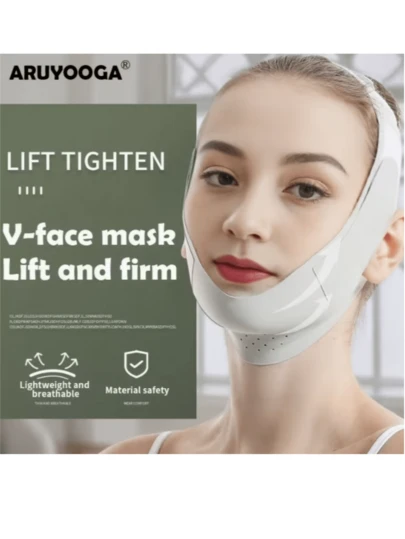 Breathable Fabric Comfortable New Color Upgraded Design Shallow Face Mask With Adjustable Strap (Multiple Ventilation Holes), Face Sculpting, V-Line Shaping Mask