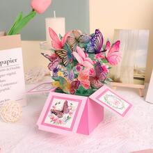 3D紫色母亲节立体贺卡，附信封 - 绚丽花卉设计，饱含深情祝福，创意礼物，送给妈妈或长辈女性，母亲节礼物 | 优雅书法 | 激光切割细节，送给妈妈的生日礼物 - B - 查看 18