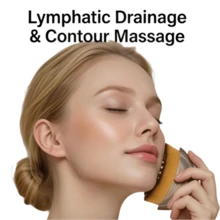 LAMBANO Lymphatic Contour Face Brush, Crescent Brush For Facial Massage And Skin Care - Khaki - View 3