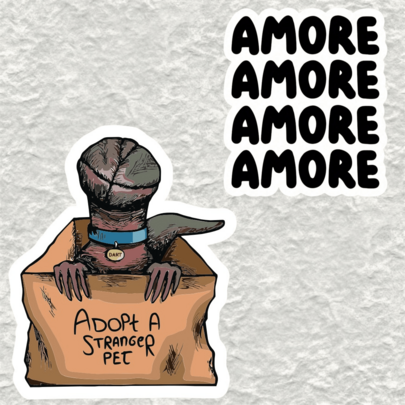 1pc/3pcs Amore Black Love Cute Misspelled Stickers, Made Of Pet Vinyl Stickers - UV Resistant, Waterproof, Self-Adhesive, Asymmetrical Shapes, Ideal Gift For Laptops, Water Bottles