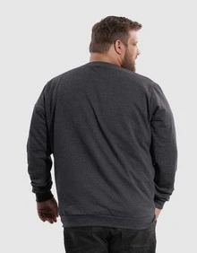 BENSMAT Men's Plus Size Crew Neck Sweatshirt, Round Neck, Cold Weather, Large Sizes G1 G2 G3 G4 - Dark Grey - View 4