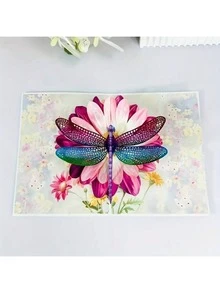 UNIPOP Dragonfly & Cosmos Flower Pop Up Card, Birthday Card For Women, Mother's Day Card, Pop Up Anniversary Card, Valentines Day Card, Dragonfly Card - Single Piece - View 4