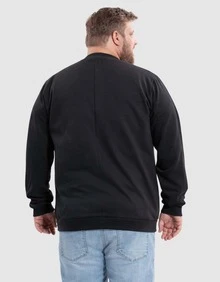 BENSMAT Men's Plus Size Crew Neck Sweatshirt, Round Neck, Cold Weather, Large Sizes G1 G2 G3 G4 - Black - View 4