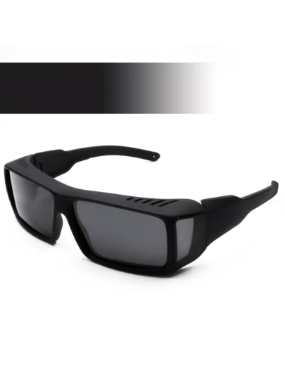 Gafas de sol envolventes sobrepuestos cuadradas y modernas con protección UV para hombres y mujeres.