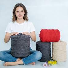 1pc Arm Knitting Bulky Chunky Yarn / 100% Polyester Soft / Cat Tail Sausage Yarn / DIY Handmade /Croche/ For Scarves/Hats/Cushions/ Pet Nests/ Home Decor / Machine Washable/ 1000g 35.27oz/ 2.2lb - Multicolor - View 11