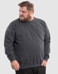 BENSMAT Men's Plus Size Crew Neck Sweatshirt, Round Neck, Cold Weather, Large Sizes G1 G2 G3 G4 - Dark Grey - View 2