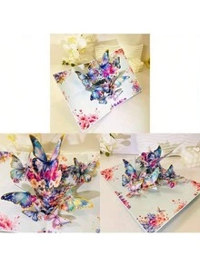 【3D蝴蝶立体贺卡】多功能3D蝴蝶立体贺卡 - 适用于生日、周年纪念、感谢卡等场合，蝴蝶装饰，感恩节佳品 - 單件 - 查看 7