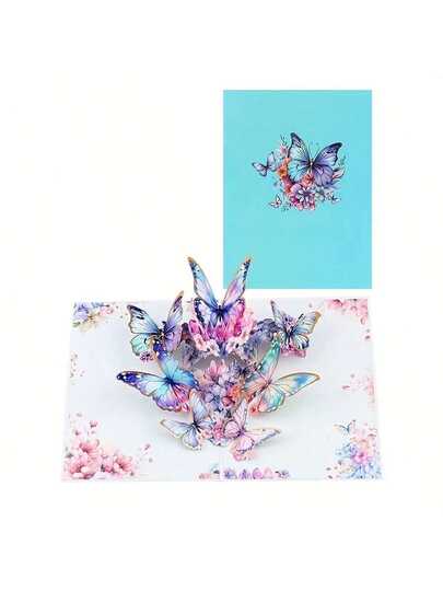 [3D Butterfly Pop-Up Card] Versatile 3D Butterfly Pop-Up Greeting Card - Perfect For Birthdays, Anniversaries, Thank You Notes & More, Butterfly Decorations, Perfect For Thanksgiving