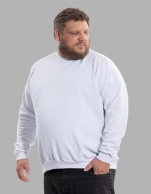 BENSMAT Men's Plus Size Crew Neck Sweatshirt, Round Neck, Cold Weather, Large Sizes G1 G2 G3 G4 - 白色 - 查看 2