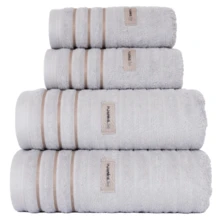Set Of 4 Giant Bath And Face Towels | Turin Bath Towels | Thick And Soft 600g - Gris - Ver 1