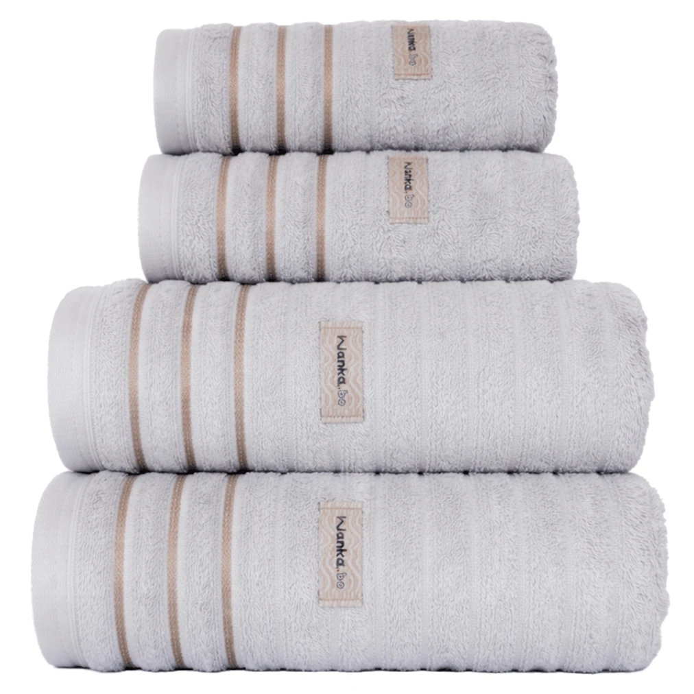 Set Of 4 Giant Bath And Face Towels | Turin Bath Towels | Thick And Soft 600g - Gris - Ver 1