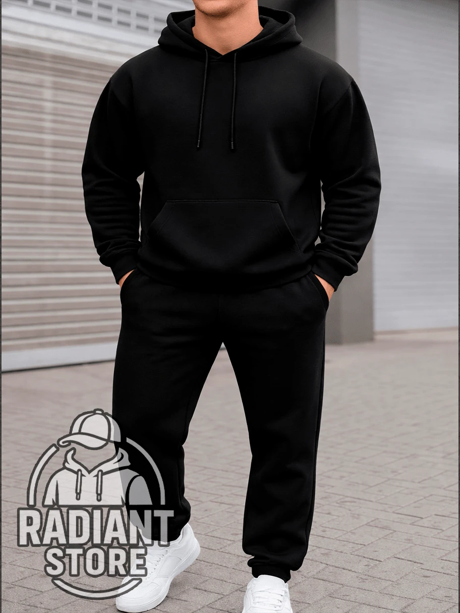 Plain Set Of Basic Sweatshirts, Comfortable For Everyday Wear, Streetwear Art, Urban Culture, Street Fashion, Street, Graffiti, Skater, Unisex, Men's And Women's, Sweatshirt, 50% Cotton 50% Polyester, Premium Streetwear Top, New Release, Immediate Shipping, Various Colors!! - 黑色 - 查看 1