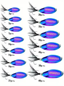 1pcs 3g-10g Lure Vib Fishing Bait, Lure Sequins, Bionic Bait, Fishing Rod, Artificial Bait, Lure, Metal Hard Bait, With 3 Hooks, With Hook Feather, Rotating Sequins Fishing Tackle, Fishing Tools And Accessories, Fishing Supplies - Multicolor - View 7