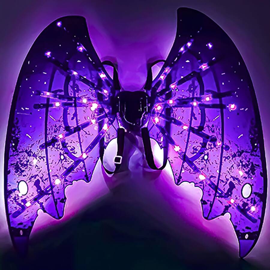 Espectaculares alas con iluminación brillante que convierten cada paso en un show lleno de magia, color y presencia, ideales para fiestas, eventos, presentaciones o momentos donde destacar es lo más importante - Morado - Ver 1