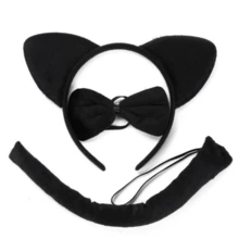 3 Pieces Set, Adult Costume Set Includes A Headband, A Tail, And A Bow Tie - Perfect For Use In Holiday Parties, Role-Playing Parties, And Themed Events. - A - View 2