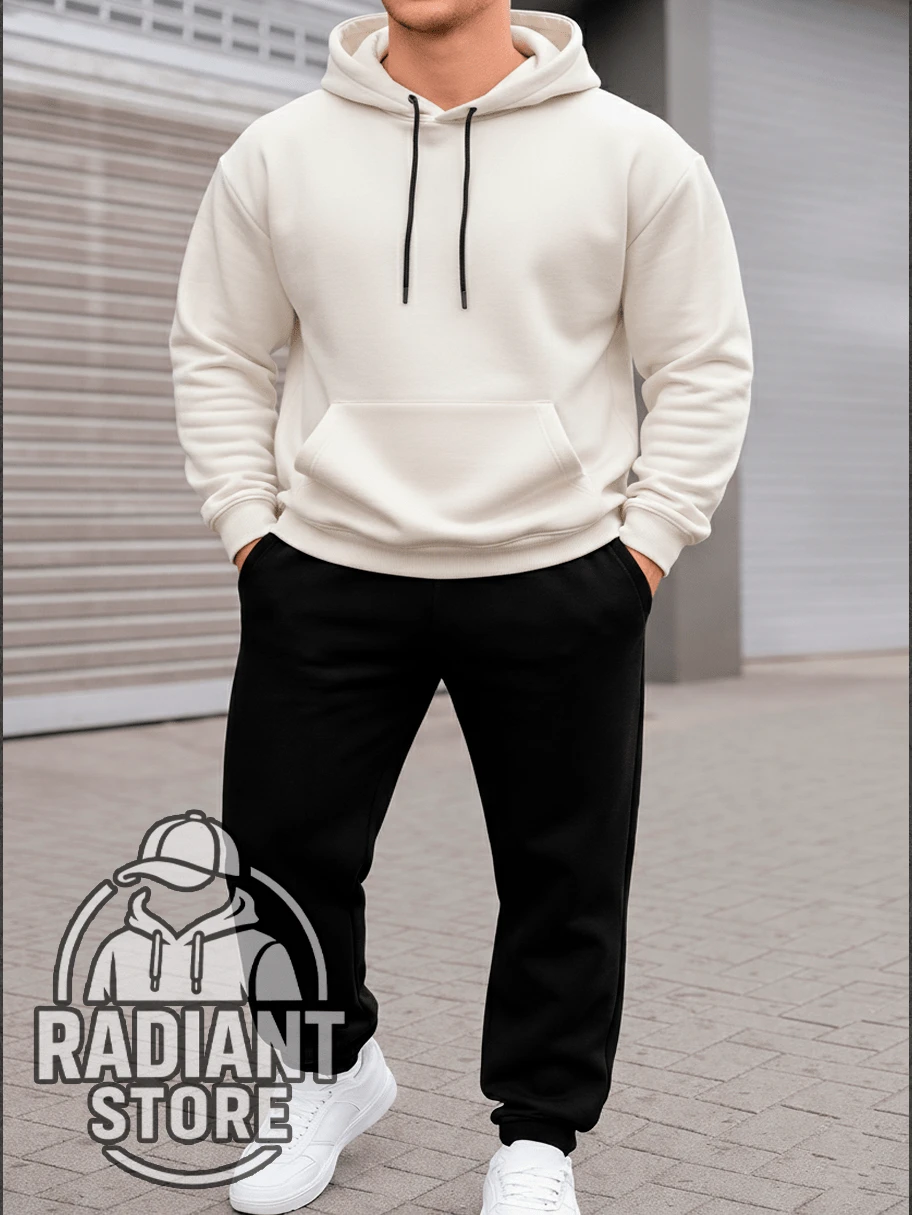 Plain Set Of Basic Sweatshirts, Comfortable For Everyday Wear, Streetwear Art, Urban Culture, Street Fashion, Street, Graffiti, Skater, Unisex, Men's And Women's, Sweatshirt, 50% Cotton 50% Polyester, Premium Streetwear Top, New Release, Immediate Shipping, Various Colors!! - 白色外層黑色 - 查看 1