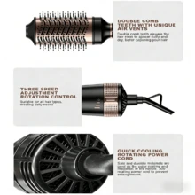 SOKANY 15055 Hot Air Brush, 1260W, Multi-Tooth Design, 3 Heat & Speed Settings, Moisturizing Care, Ceramic Coating, One-Step Styling Tool, Rapid Cooling, Lightweight Body, Suitable For Straight And Curly Hair - Black - View 7