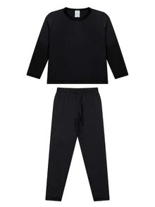 Children's Thermal Knit Winter Set, Unisex, Sizes 1 To 14 - màu đen - Xem 2