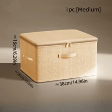1pc WONGIRL Extra Large Stackable Waterproof Storage Box - Multifunctional, Space-Saving Organizer Box Suitable For Wardrobe, Bedroom, Kitchen Etc. - Great For Storing Toys, Books, Clothes And Bedding [No Lock] - Beige - View 15