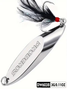 1pcs 3g-10g Lure Vib Fishing Bait, Lure Sequins, Bionic Bait, Fishing Rod, Artificial Bait, Lure, Metal Hard Bait, With 3 Hooks, With Hook Feather, Rotating Sequins Fishing Tackle, Fishing Tools And Accessories, Fishing Supplies - Multicolor - View 14