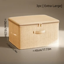 1pc WONGIRL Extra Large Stackable Waterproof Storage Box - Multifunctional, Space-Saving Organizer Box Suitable For Wardrobe, Bedroom, Kitchen Etc. - Great For Storing Toys, Books, Clothes And Bedding [No Lock] - Beige - View 21