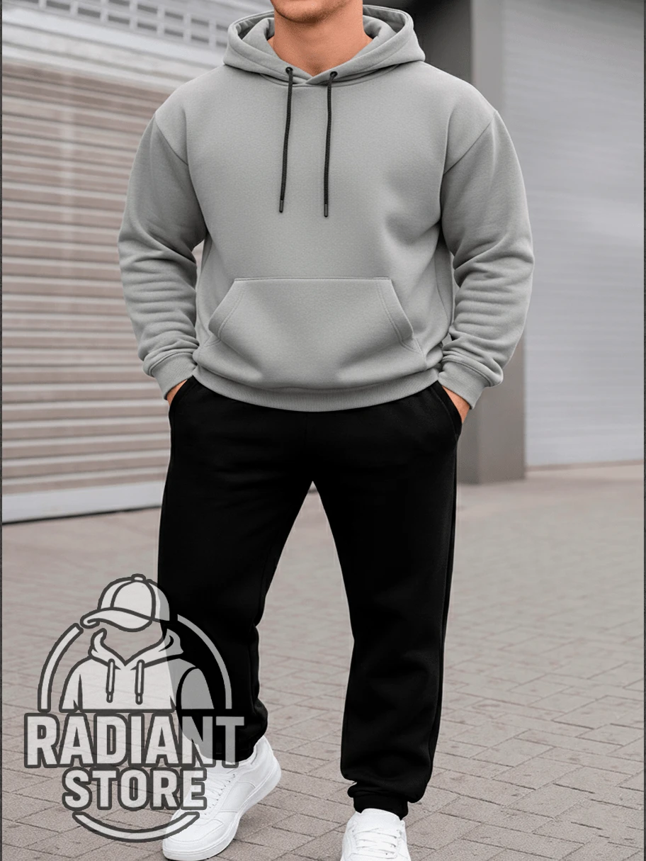 Plain Set Of Basic Sweatshirts, Comfortable For Everyday Wear, Streetwear Art, Urban Culture, Street Fashion, Street, Graffiti, Skater, Unisex, Men's And Women's, Sweatshirt, 50% Cotton 50% Polyester, Premium Streetwear Top, New Release, Immediate Shipping, Various Colors!! - 灰黑色 - 查看 1