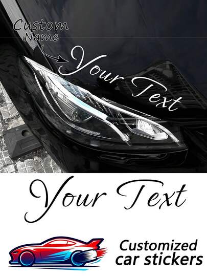 1pc Customized Sticker, A Practical Accessory To Expand Social Connections, Suitable For Both Men And Women. As An Automotive Exterior Accessory, Compatible With Various Car Models Such As , Audi, Etc. Diverse Color Options Including Gold, Yellow, Green, White, Black, Pink, Red, And Colorful Holographic Versions