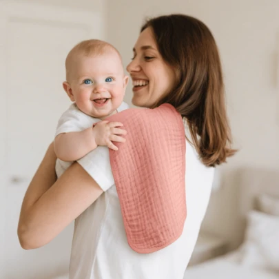 TDHD 10pcs Baby Soft Cotton Muslin Burp Cloths, Absorbent & Skin-Friendly, Suitable For Daily Use